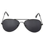 ROZIOR Kids Aviator Sunglasses for Boys & Girls (4–12 Years) | UV400 Protection | Black Smoke Lens | Lightweight Metal Frame | Pack of 1