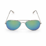 ROZIOR Kids Aviator Sunglasses for Boys & Girls (4–12 Years) | UV400 Protection | Mirrored Blue-Green Lens | Lightweight Metal Frame | Outdoor & Travel Wear