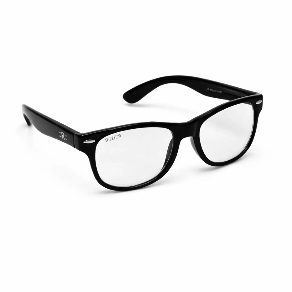 ROZIOR Kids Blue Light Blocking Glasses front view with zero power anti-glare lenses for online classes, computer, TV and mobile use.