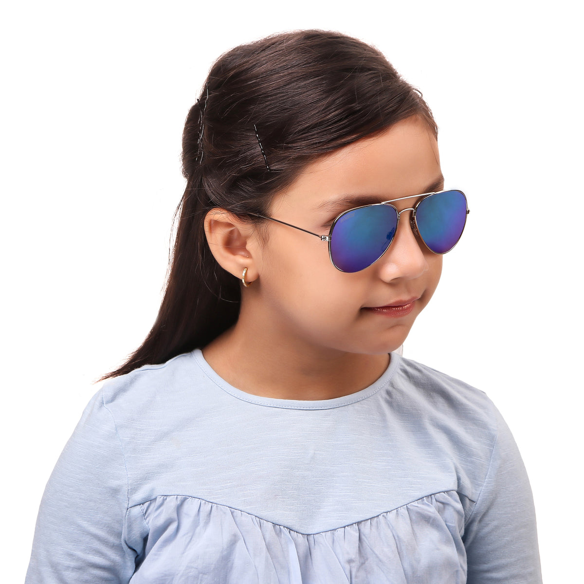 ROZIOR lightweight metal frame aviator sunglasses for kids aged 4 to 12 years
