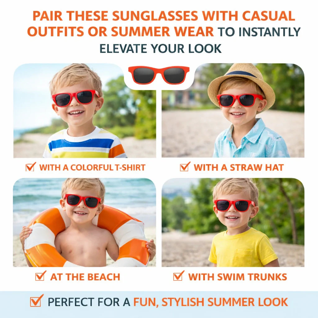 ROZIOR outdoor polarized eyewear for kids designed to reduce glare during travel, sports and daily activities.