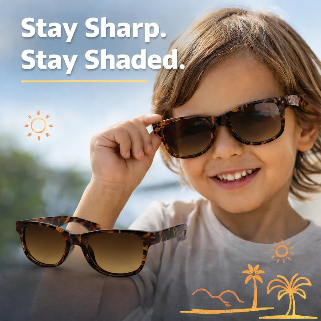 ROZIOR kids UV400 sunglasses designed for outdoor activities, travel, and everyday wear