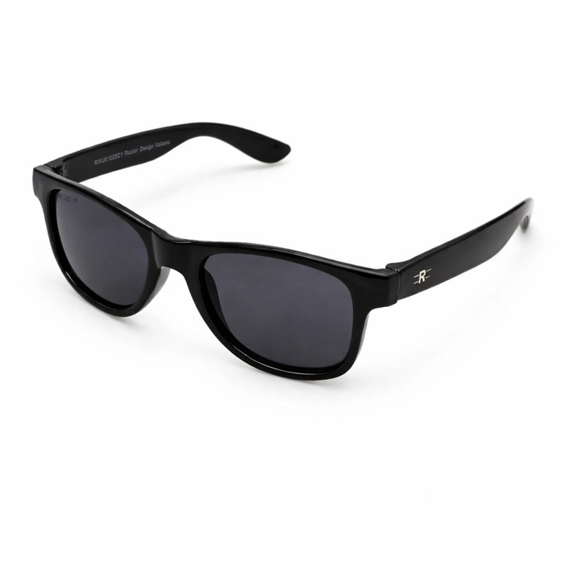 ROZIOR Kids Non-Polarized Sunglasses | Smoke Frame & Smoke Lens | UV400 Protection | Small Size | Black | Pack of 1