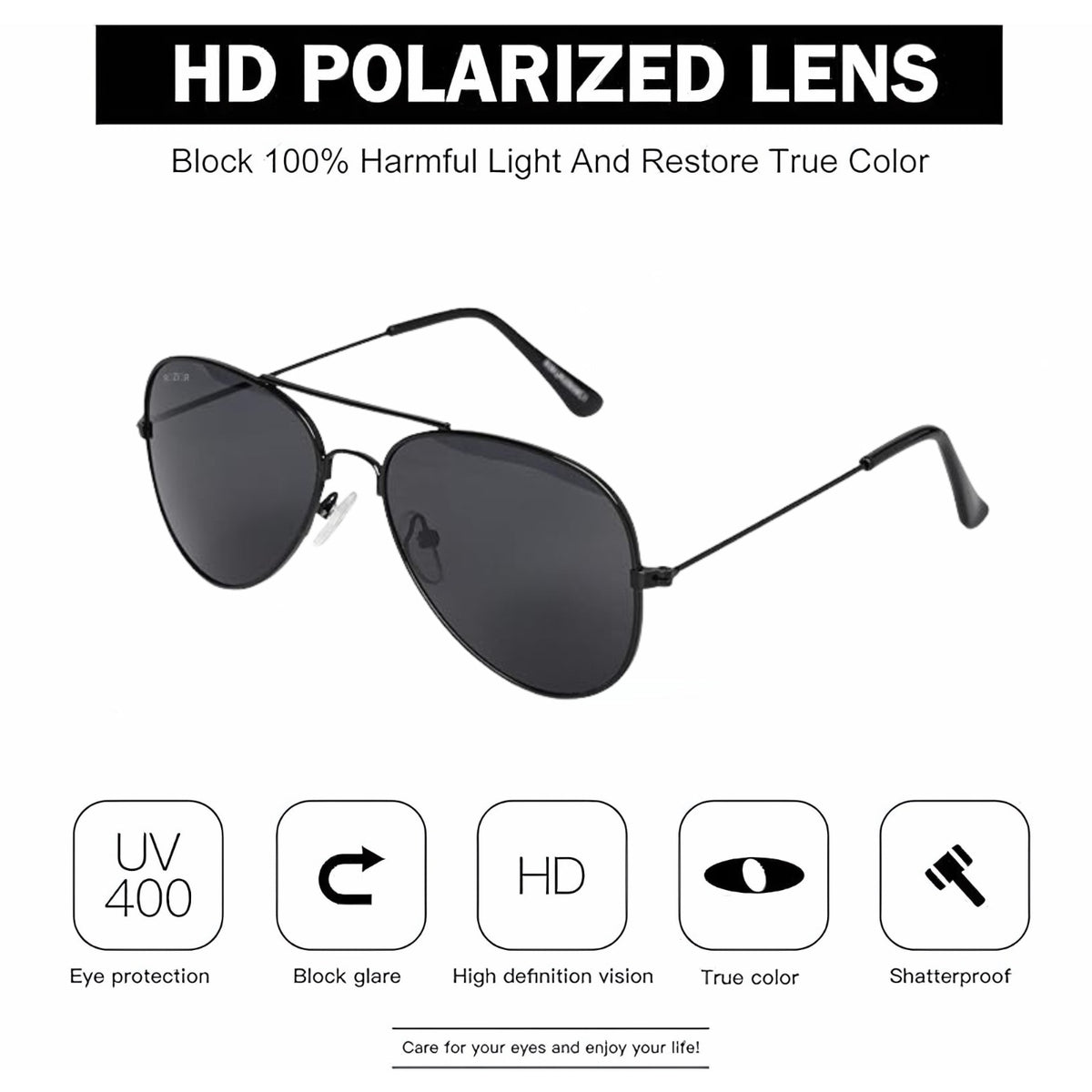 ROZIOR kids aviator sunglasses with UV400 protection for travel, sports and everyday outdoor wear