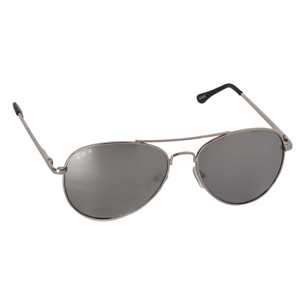 Lightweight ROZIOR aviator sunglasses with silver mirror lenses for comfortable everyday wear