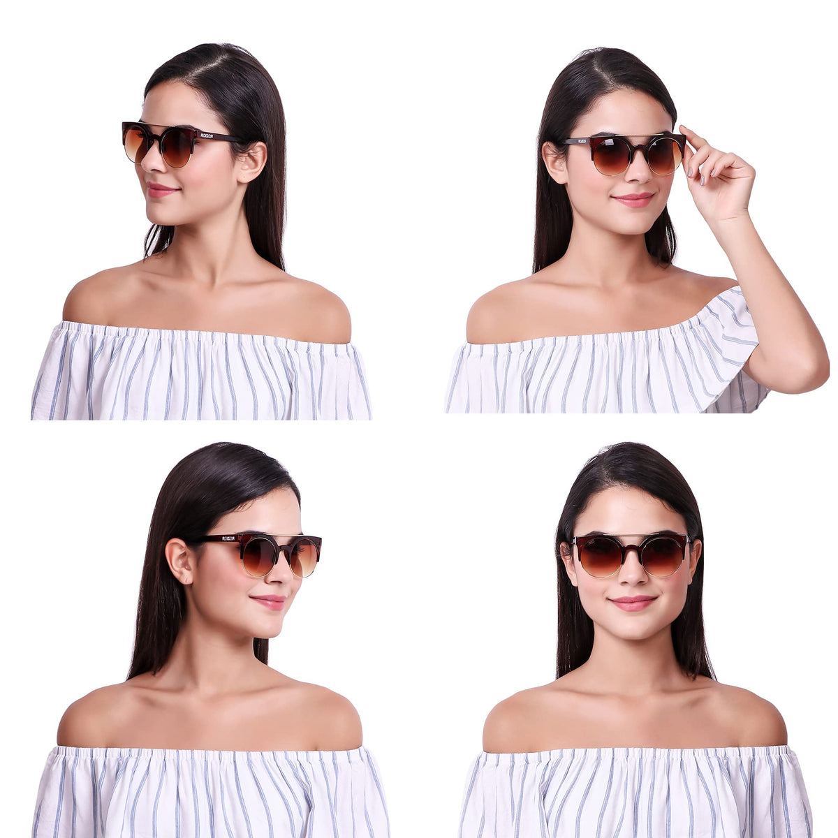 Lightweight ROZIOR sunglasses with brown UV protection lenses for comfortable everyday wear