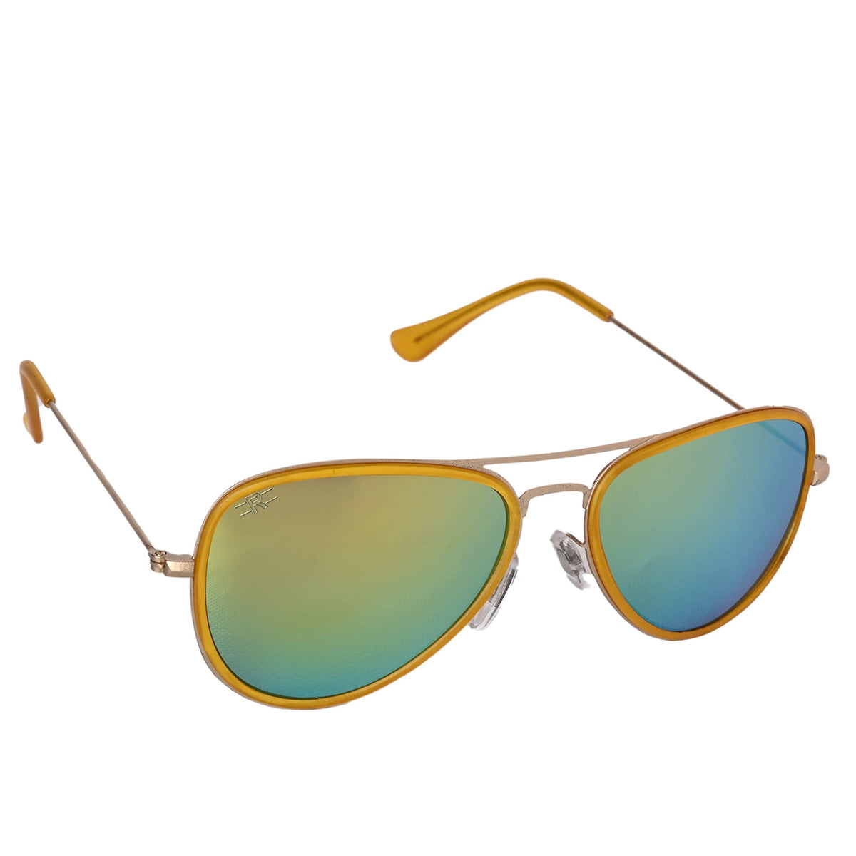 Lightweight ROZIOR aviator UV400 sunglasses with gold frame and gold lenses designed for driving, travel, and outdoor adventures