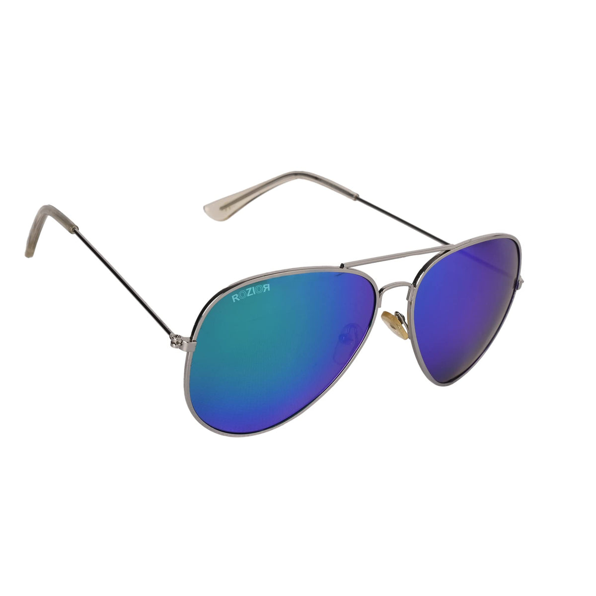 Lightweight ROZIOR men and women aviator sunglasses with polarized green mirror UV400 lenses for comfortable all-day use