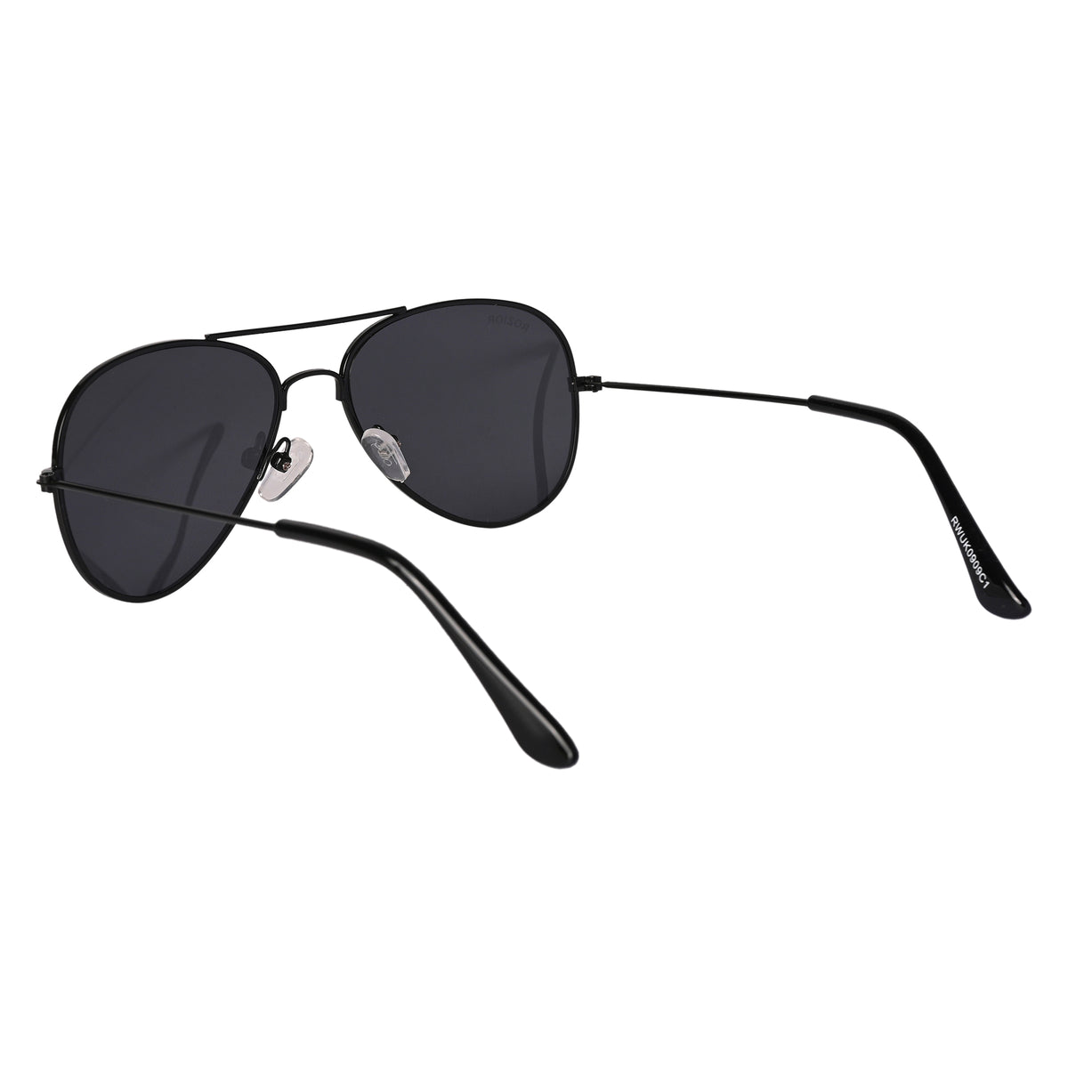 ROZIOR lightweight aviator eyewear for kids with comfortable metal frame and black smoke lenses