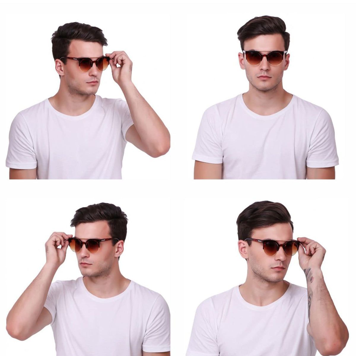Lightweight ROZIOR tortoise frame sunglasses with brown UV protection lenses