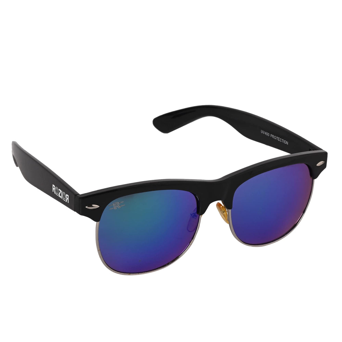 Premium ROZIOR unisex sunglasses with green mirror lenses for outdoor use