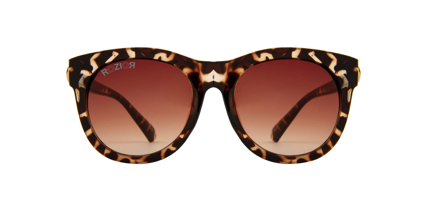 Premium ROZIOR women's sunglasses model RWU2130C28 with tortoise frame and brown UV400 lenses