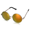 ROZIOR® Silver UV Protection Sunglasses for Men & Women | Golden Red Mirror Lens | Silver Frame