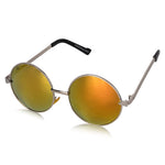 ROZIOR® Silver UV Protection Sunglasses for Men & Women | Golden Red Mirror Lens | Silver Frame