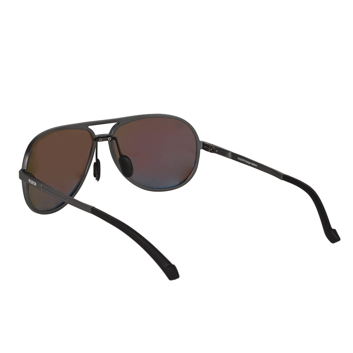 Side profile of ROZIOR unisex polarized UV protection sunglasses with premium frame
