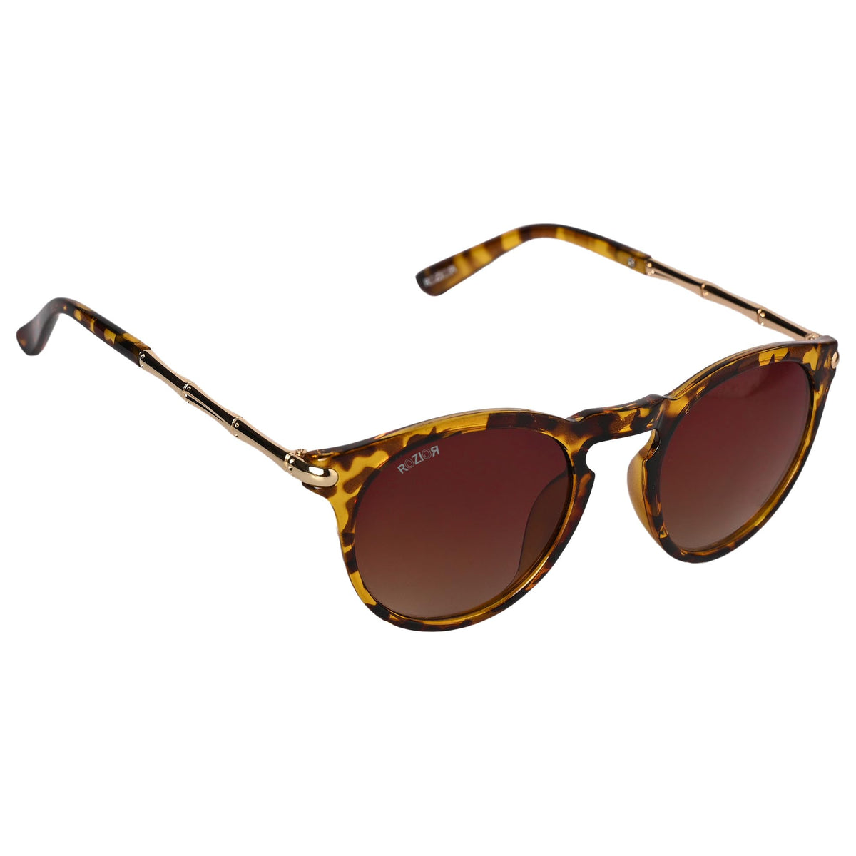 ROZIOR UV400 sunglasses with brown lenses and tortoise frame designed for driving, travel, and outdoor activities