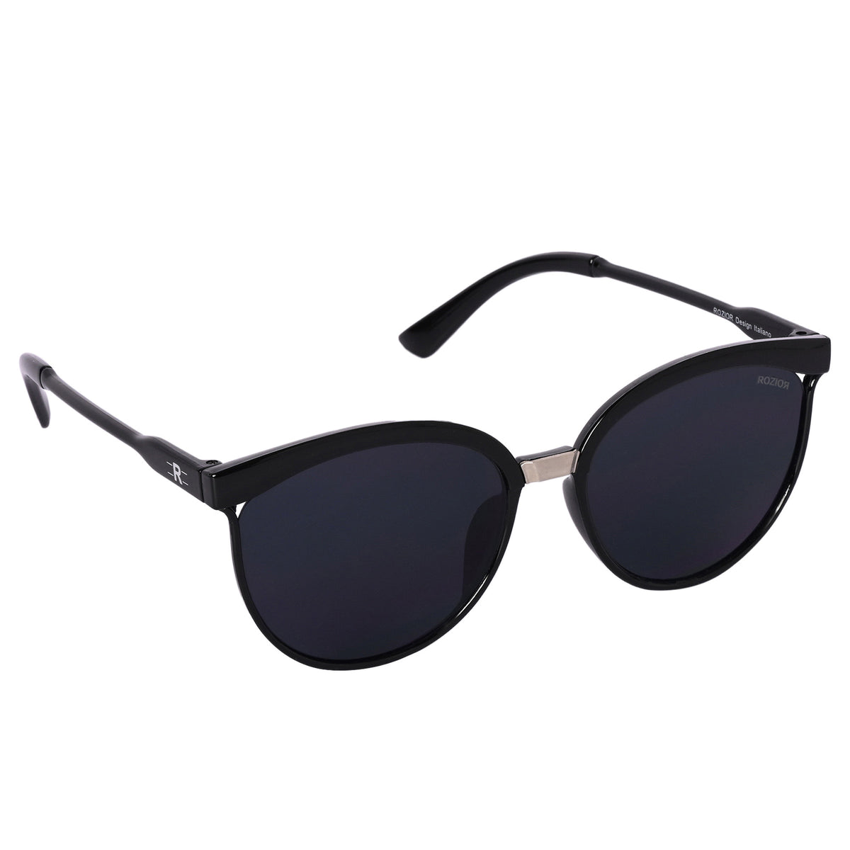 Side view of ROZIOR women's cat eye sunglasses designed with UV400 protection and HD lenses