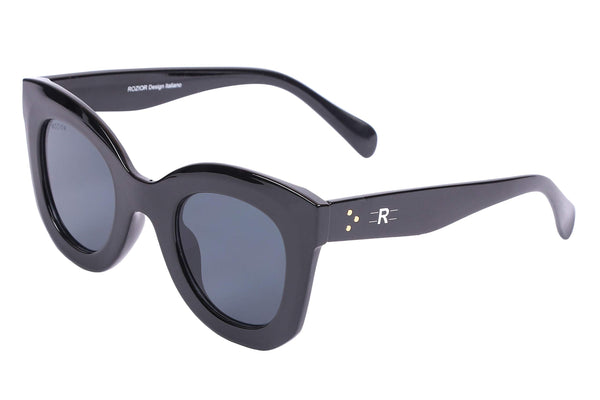ROZIOR® Women's UV400 Sunglasses | Black Frame | Black Lens | Model RSU13132C1 | Pack of 1