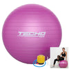 TechoFit 75cm Anti-Burst Yoga Ball | Swiss Exercise Ball for Fitness, Pregnancy, Core Training & Balance – Purple